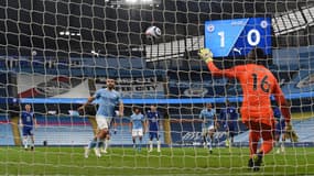 Sergio Agüero face à Edouard Mendy