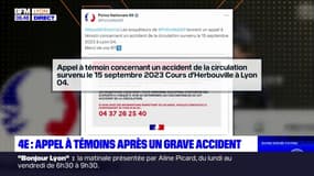 Lyon: un appel à témoins lancé après un grave accident dans le 4e arrondissement