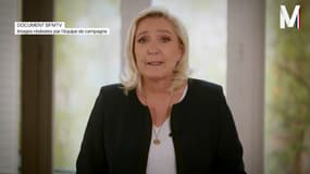 Marine Le Pen dans sa vidéo aux électeurs le 19 avril. 