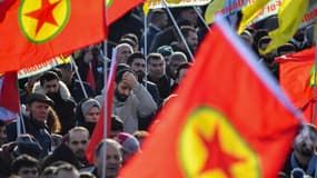 Rassemblement de Kurdes à Villiers-le-Bel (Val-d'Oise), le 3 janvier 2023, en hommage aux trois Kurdes tués dans une fusillade à caractère raciste à Paris avant Noël