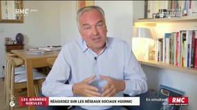 "Alain Marschall a été testé positif au Covid-19, il va bien": Olivier Truchot présente les "Grandes Gueules" de RMC depuis chez lui