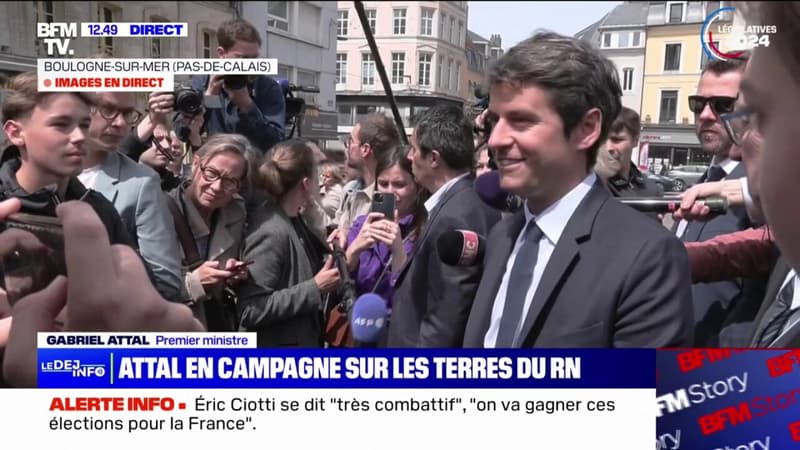 Législatives: Gabriel Attal est arrivé à Boulogne-sur-Mer pour son tout premier déplacement de campagne