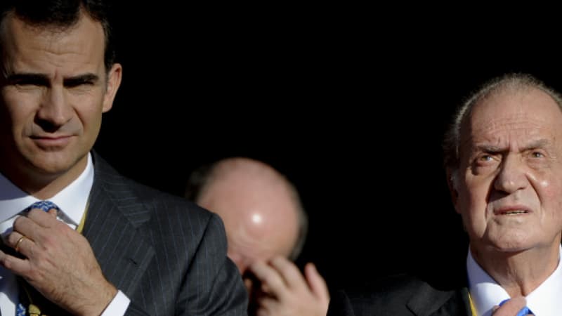Felipe VI, roi d'Espagne et son père Juan Carlos