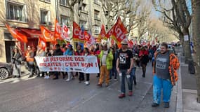 La manifestation contre la réforme des retraites, à Gap, le 16 février 2023 (photo d'illustration)