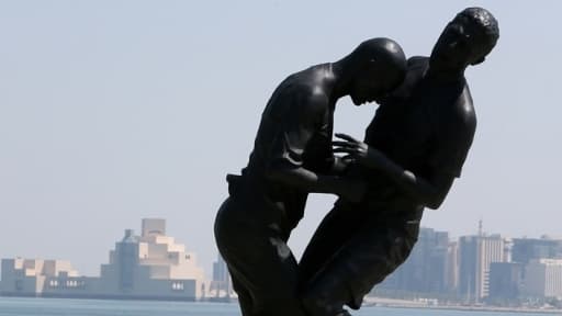 La statut du "coup de tête" de Zidane a été retirée quelques semaines après avoir été installée à Doha.