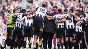 La joie des joueurs de Newcastle, qualifiés en Ligue des champions, le 25 mai 2025
