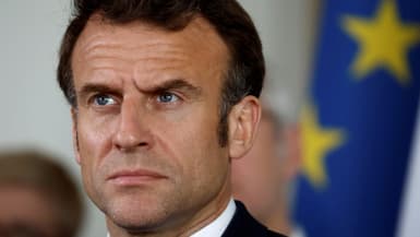 Emmanuel Macron à Vendôme, dans le Loir-et-Cher, le 25 avril 2023.