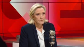 Le leader du Rassemblement national (RN), Marine Le Pen, ce jeudi 4 juillet sur le plateau de BFMTV-RMC