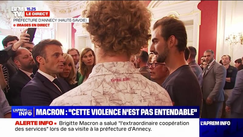 Annecy: Emmanuel Macron remercie Henri, le 