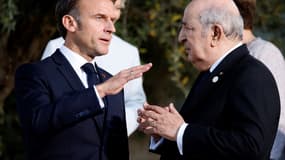 Le président français Emmanuel Macron et son homologue algérien Abdelmadjid Tebboune en Italie à Savelletri