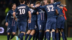 La joie des joueurs du PSG, champions de France
