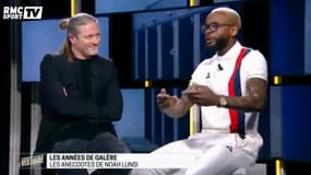 Emmanuel Petit et Noah Lunsi, sur le plateau du "Vestiaire".