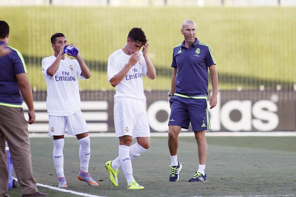Zinédine Zidane avec le Castilla, l'équipe de jeunes du Real Madrid, le 29 juillet 2015