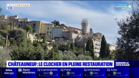 Châteauneuf: le clocher en pleine restauration