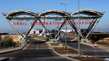 Entrée de l'aéroport international d'Erbil, au Kurdistan irakien