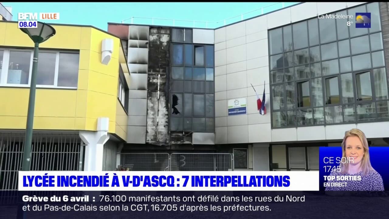 Incendie au lycée Queneau de Villeneuve-d'Ascq: sept mineurs