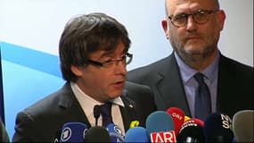 Carles Puidemont lors de sa conférence de presse le 22 décembre 2017