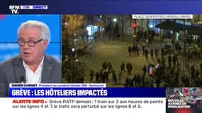 Didier Chenet, président du syndicat des hôteliers, évoque un "impact lourd de la grève" sur les hôtels-restaurants