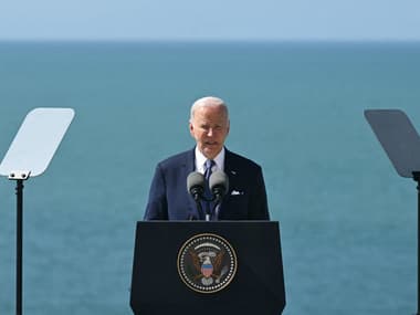 Le président américain, Joe Biden, à la Pointe du Hoc, dans le Calvados, le 7 juin 2024