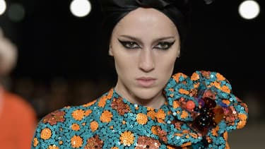 Teddy Quinlivan lors d'un défilé en septembre 2017.