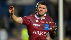 Matthieu Jalibert après la victoire de l'Union Bordeaux-Bègles contre Clermont (22-18, Top 14), le 23 février 2025