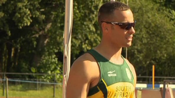 L'athlète paralympique sud-africain Oscar Pistorius,