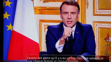 Emmanuel Macron lors d'une allocution depuis l'Élysée le 5 décembre 2024