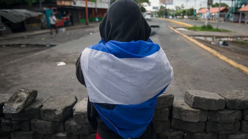 Un manifestant à Managua. 