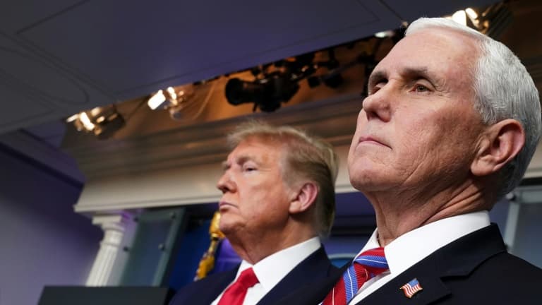 Les président et vice-président américains Donald Trump et Mike Pence le 22 avril 2020 à Washington