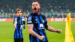 Marko Arnautovic lors du match Inter Milan - Atletico de Madrid en 8e de finale aller de Ligue des champions, le 20/02/2024