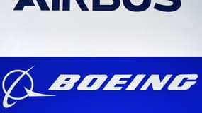 Combinaison réalisée le 5 mars 2021 des logos d'Airbus et Boeing