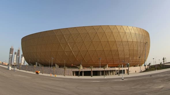 Le stade de Losail, le 2 mars 2022 dans la banlieue de Doha, qui  accueillera plusieurs matches de la Coupe du monde de football en 2022 au Qatar