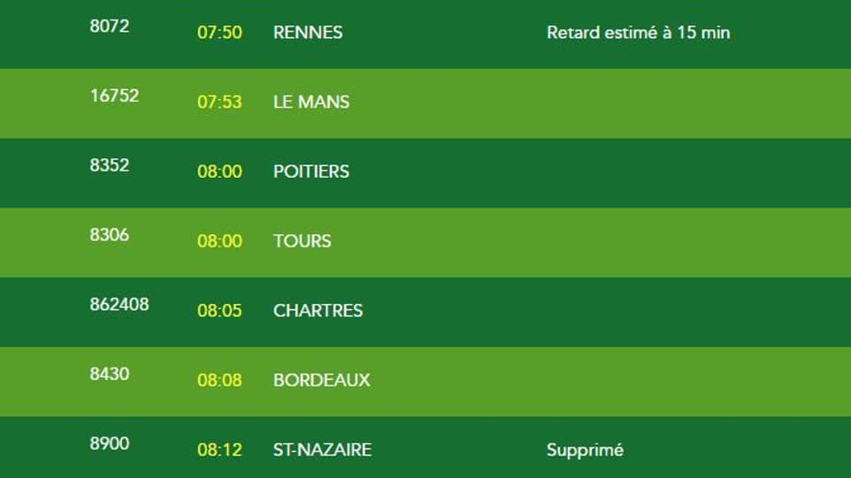 Trains à l'arrivée ce vendredi Trains à l'arrivée ce vendredi