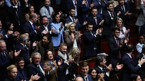 Les parlementaires du RN après l'adoption d'un de leur texte à l'Assemblée nationale le 30 octobre 2025