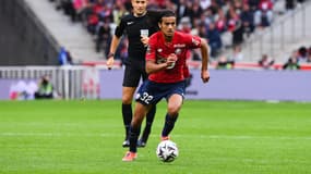 Le milieu Ayyoub Bouaddi lors d'un match de Lille, le 28 septembre 2025