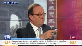 François Hollande espère que les Français "refuseront la solution extrémiste" car "ils sont trop attachés à la liberté"