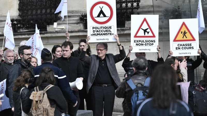 Manifestation de l'association La Cimade, en opposition à la loi Asile Immigration, en avril 2018 (illustration)