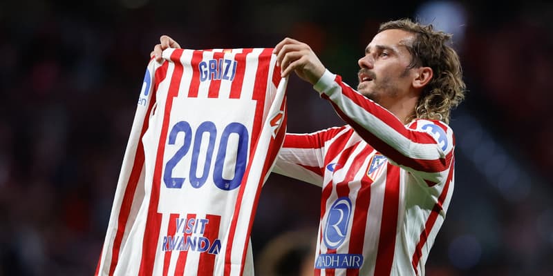 Antoine Griezmann marque son 200e but avec l'Atlético de Madrid face à l'Eintracht Francfort, le 30 septembre 2025.