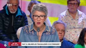 #SyndicatObligatoire "On ne peut pas obliger les travailleurs à choisir des gens pour les défendre.  Il faut repenser le syndicalisme avant ! @ZohraBitan #GGRMC