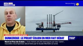 "On a découvert qu'il y a avait presque que des arguments défavorables" au projet de par éolien en mer au large de Dunkerque, explique Florent Caulier, président de l'association d'opposant Vent Debout 59