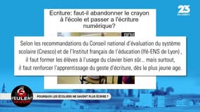 Niveau orthographique des écoliers en baisse: "C'est ce que je dénonce depuis des années"