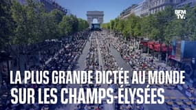 Les images de la plus grande dictée au monde sur les Champs-Élysées