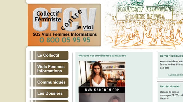 Capture du site Internet du Collectif féministe contre le viol