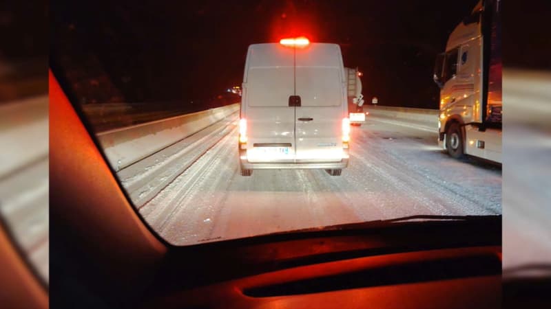 Chaos sur l'A8: "Pas de prévention, pas de salage, rien", enrage Tony, bloqué sur l'autoroute