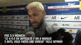 PSG 3-3 Monaco: "Le 4-4-2 en difficulté ? On a marqué 3 buts, vous faites une erreur" tacle Neymar  