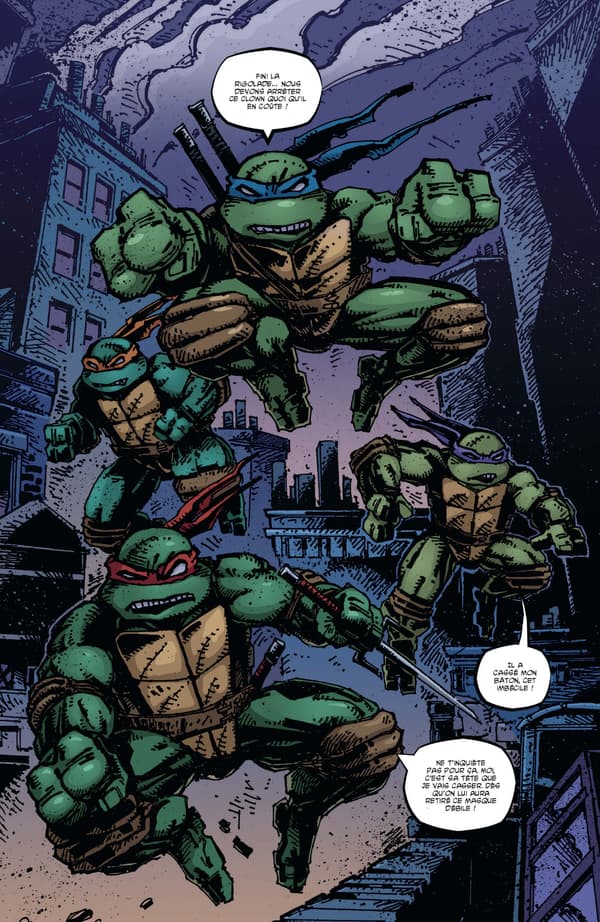 Les Tortues Ninja dans l'histoire "La Chute de New York Partie 1" de Kevin Eastman. Les Tortues Ninja dans l'histoire "La Chute de New York Partie 1" de Kevin Eastman.