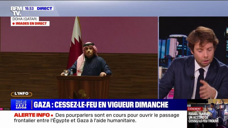 L'accord de cessez-le-feu à Gaza entre Israël et le Hamas devrait entrer en vigueur dimanche, d'après le Premier ministre du Qatar