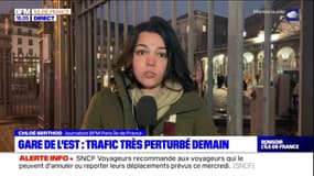 Gare de l'Est: le trafic restera "fortement perturbé" mercredi, seulement 1 TGV sur 3