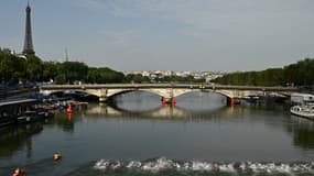 Les triathlètes s'élancent dans la Seine, le 31 juillet 2024.