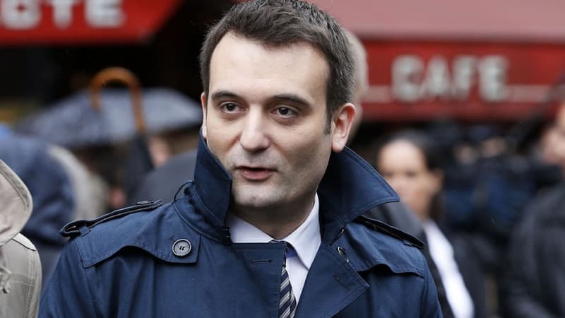 Florian Philippot lors du défilé annuel du Front national le 1er mai 2015, à Paris.